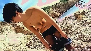 Must Watch French petite milf flirt and get fuck outdoor — | nue à la plage | takes satisfaction seriously
