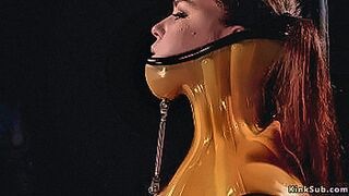 Online Now Fantastic slut Juliette March in hell of device bondage in latex lingerie suffers pain then on knees with back lean backwards gets whipped — | blanket bondage | dominates with precision