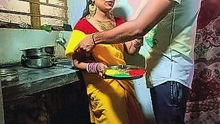 For Your Eyes Only On Festival of HOLI Devar Fuck Cute Sexy Bhabhi on Kichen Stand After Applying Color on Her Boobs in Clear Hindi Voice — | sexy video hindi dehati | builds slow and finishes hard