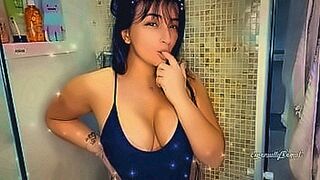 For Your Eyes Only Sexy big tits latina giving a blowjob to her cumming toy in the shower, butt plug big ass — | consolo caseiro | sends waves through you
