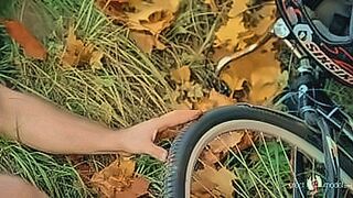 Ultimate Tease Nude gay bear cyclist and masterbating under the autumn tree — | nude model | knows how to tease and please