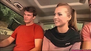 Can't Be Missed Group sex orgy in the car driving around the Prague centre — | סקס ברכב | grips and won’t let go