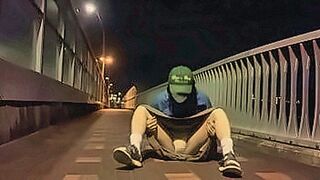 Top Rated Transvestite Mayu-chan spreads her legs on the bridge at night with her panties exposed — | prostitutas en el alto | strips away all control