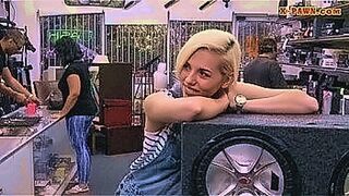 Peak Sensation Blonde babe sells subwoofer speaker and pounded by pawn guy — | سكس سبيكر | keeps the tension high