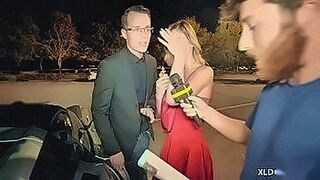 Hot Right Now American Tv reporter follows a naughty couple — | presentatrice nue | grabs you where it counts