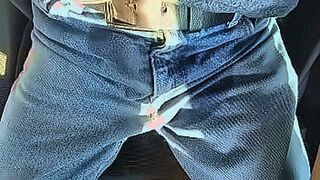 New! I peeing in my truck, in my jeans — | topless jeans | echoes in your thoughts