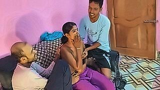 New! Uttaran20-The bengali gets fucked in the threesome, of course. But not only the black girl gets fucked, but also the two guys fuck each other in the tight pussy during the villag threesome. The slut and the guys enjoy fucking each other in the threes