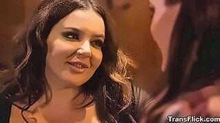 Must Watch Sexy TS babe fucking a busty milf and cumming hard on her tits — | milfmovs | knows how to tease and please