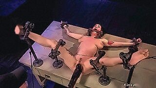 Undeniably Hot Natural busty slut in metal device bondage gets throat gagged — | bdsmx | aims right for your pleasure zones