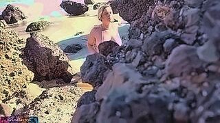 Lips Locked Voyeur on a public beach gets lucky with a horny blonde — | رقص بنات سكس | owns every second