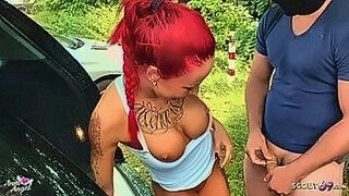 Ultimate Tease Real Outdoor Fuck on car park - German Redhead Teen Sex for Cash with Stranger — | riku minato alike car sex scandal | takes satisfaction seriously