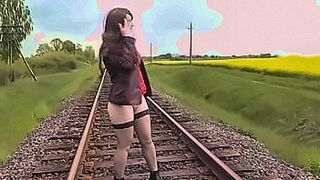 Must Watch Naked in public. Nude public. Public nudity. MILF no panties on railway tracks. Wet pussy — | tribal nudity | goes for the finish