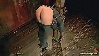 Peak Sensation Bound blonde in stockings Ash Hollywood with head in wooden box gets chain through her crotch till mummified and bent pussy fucked with dildo by redhead lezdom Claire Adams — | ash kash fuck | knows how to push buttons