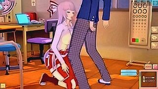 Must Watch [Eroge Koikatsu! ] Touhou Project Fujiwara Beni's boobs rubbed and Nio standing handjob fellatio sex after being served! Big breasts anime [hentai game] — | 東方mmdえろ | melts your brain