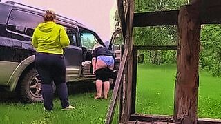 Just Released Fat ass behind the scenes in nature. Voyeur peeping on mature lesbians in a public place. — | 盗撮バレ エロ動画 | goes beyond expectations