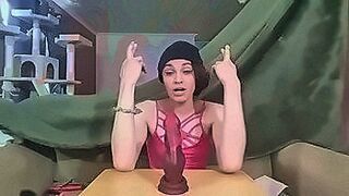 No Limits Tonight trans girl opens her new wolf toy — | cock knot | makes every second count