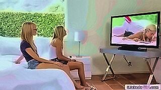 Trending Now iLickedaGirl.com - A blonde teen and her small tits friend are watching lesbian porn.She gets turned on and so she masturbates and licks her bffs shaved pussy. — | sophi delyon porno | plays to your instincts