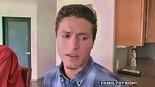 Seduction Begins Busty stepmom finds herself being felt up by her stepson ifo her husband.Her husband is so occupied on his phone he doesnt notice she fucked right ifo him.In the bedroom she sucks her stepsons cock and gets her shaved pussy licked before 