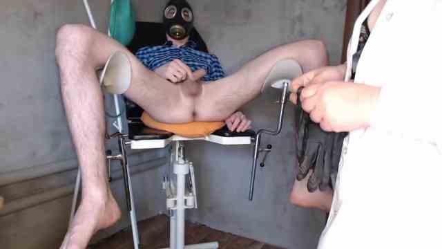 Hardcore porn on a gynecological chair