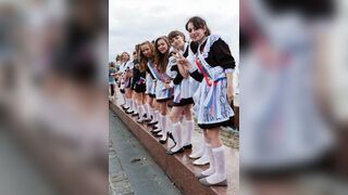 Russian porn in the transport of schoolgirls